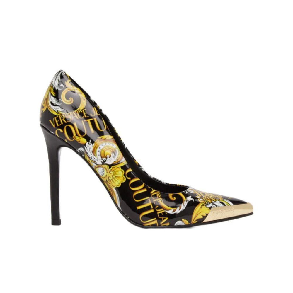 Elegant Black and Gold Women's Heels